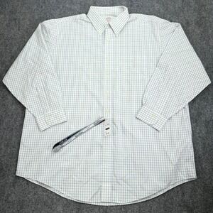 Brooks Brothers Shirt Mens 18 34 Grid Madison American Supima Cotton Button Down